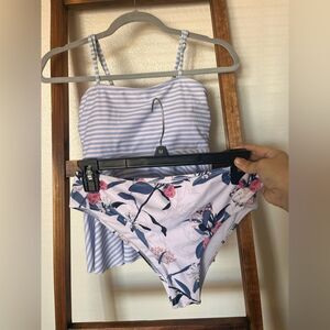 Maternity Striped and Floral Bikini Set